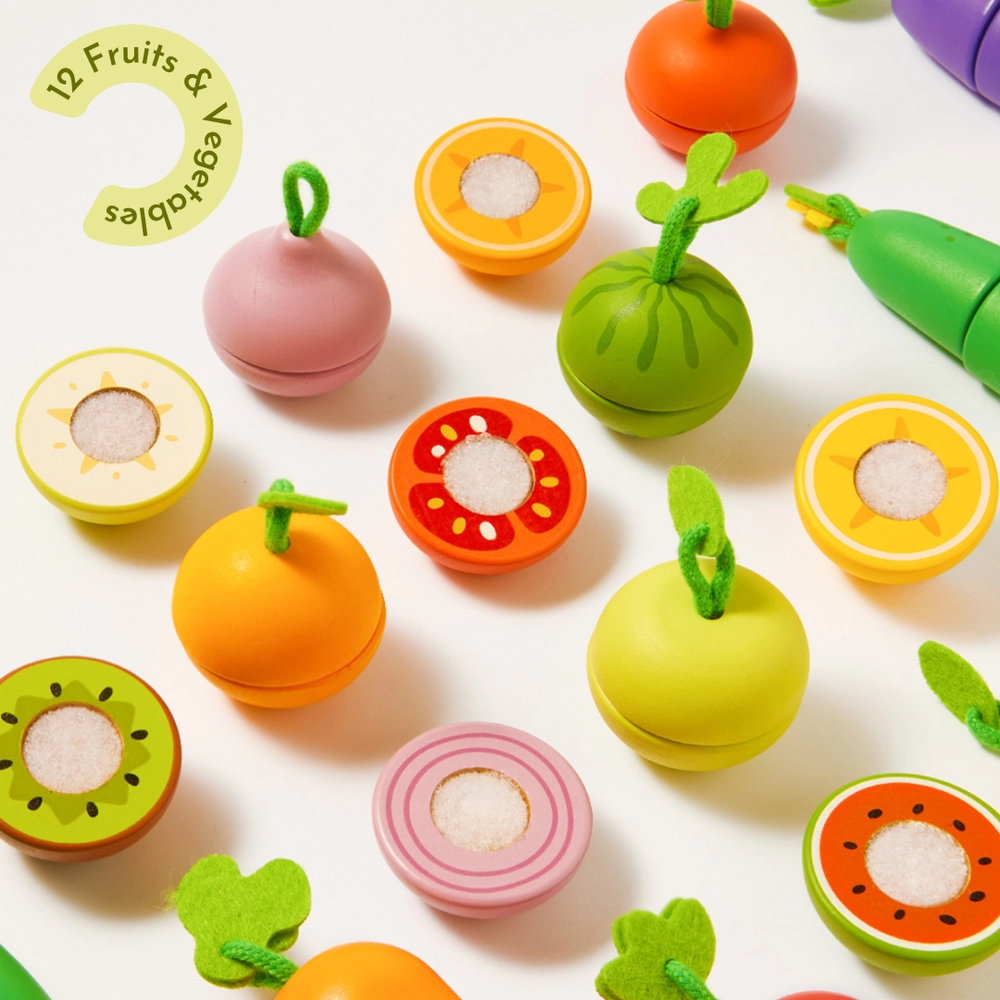 Wooden Chopping Set - Suitable for 3 years and above 15 pieces