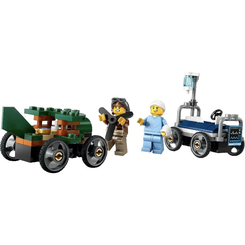 City Aeroplane + City Hospital Bed Race Car (60459)
