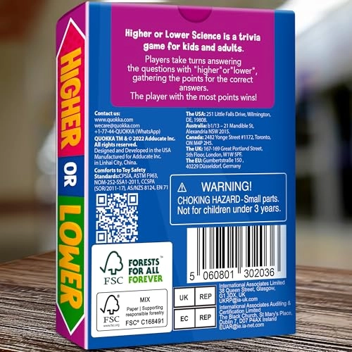 Higher or Lower Science - 3 years and up