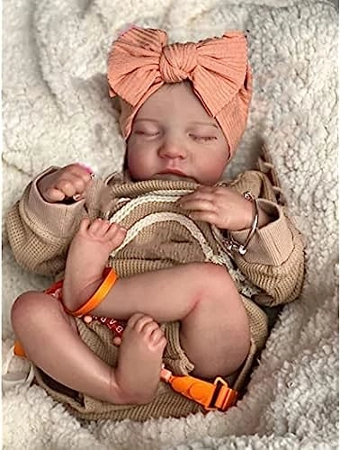 Levi Reborn Baby Doll - 48 cm Silicone Eyes Closed Ages 3+