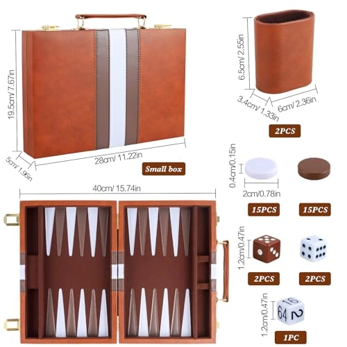 Backgammon Set - PU Leather Case