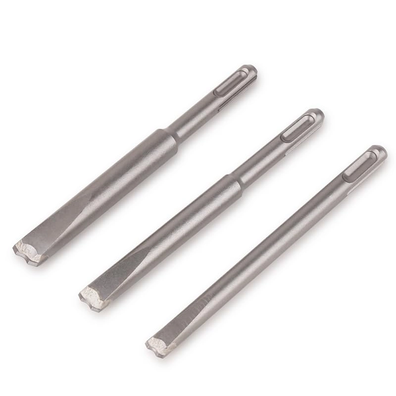 MyncbD SDS PLUS Shank Tungsten Carbide Tipped Chisel Drill Bit - 40CR Steel YG8C Alloy 3Pcs 10/12/14mm