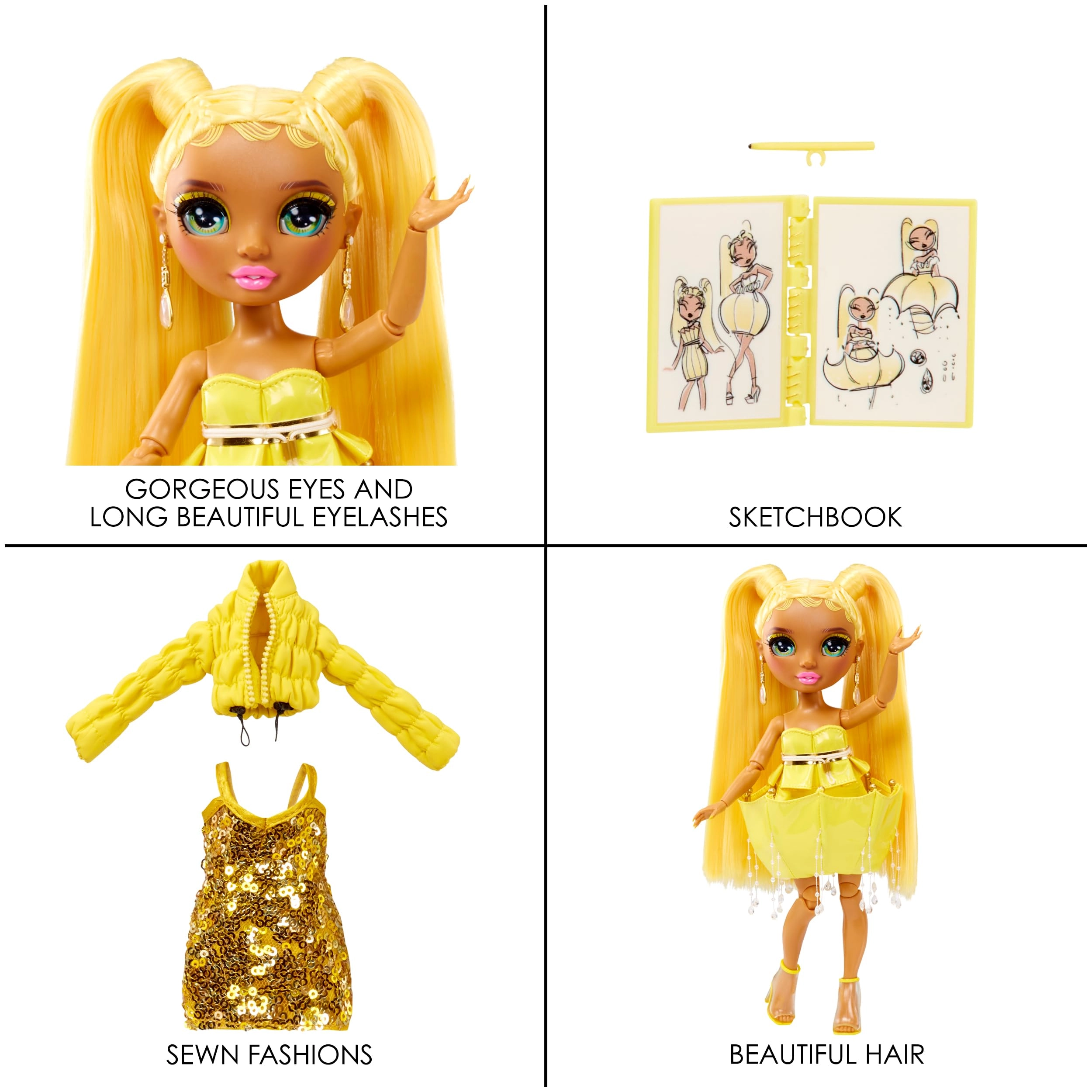 Sunny Madison Fashion Doll - 11” Yellow Playset