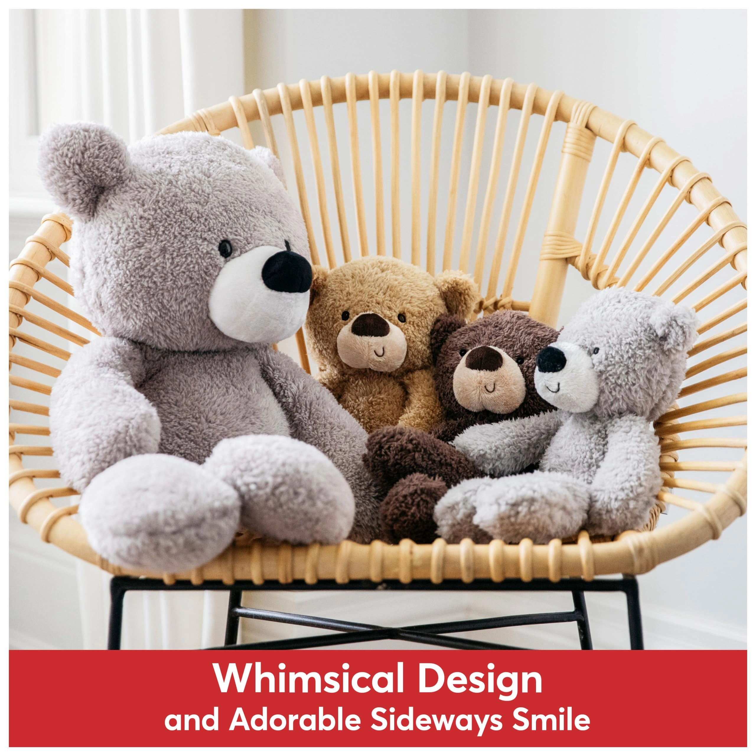 Fuzzy Teddy Bear - 13.5" Gray