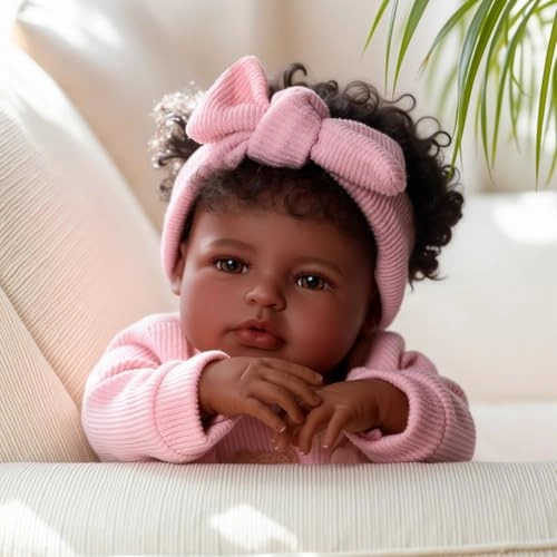 Reborn Baby Doll - 20 Inch Soft Cloth Body Black Girl Ages 3+