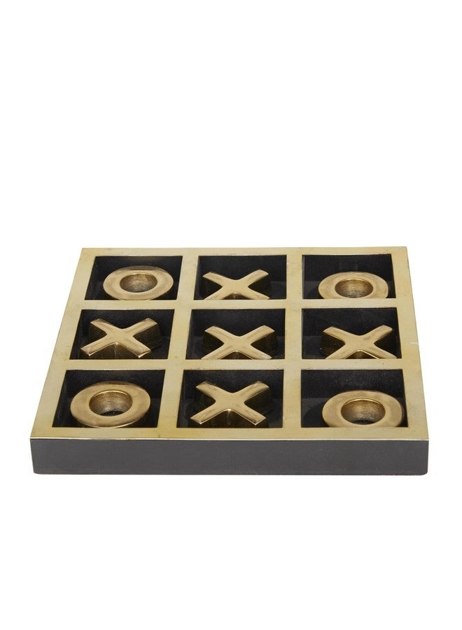 Tic Tac Toe Game Set - Aluminum Gold Inlay