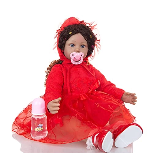 Reborn Baby Doll - 24 Inch Vinyl Cotton Body Pink Yarn Skirt Ages 3+