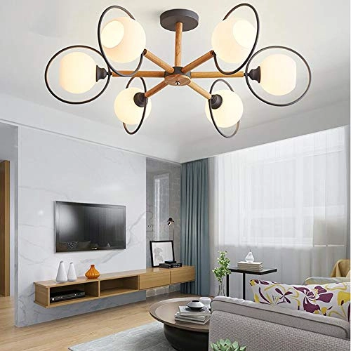 Farmhouse Wood Oak Chandelier