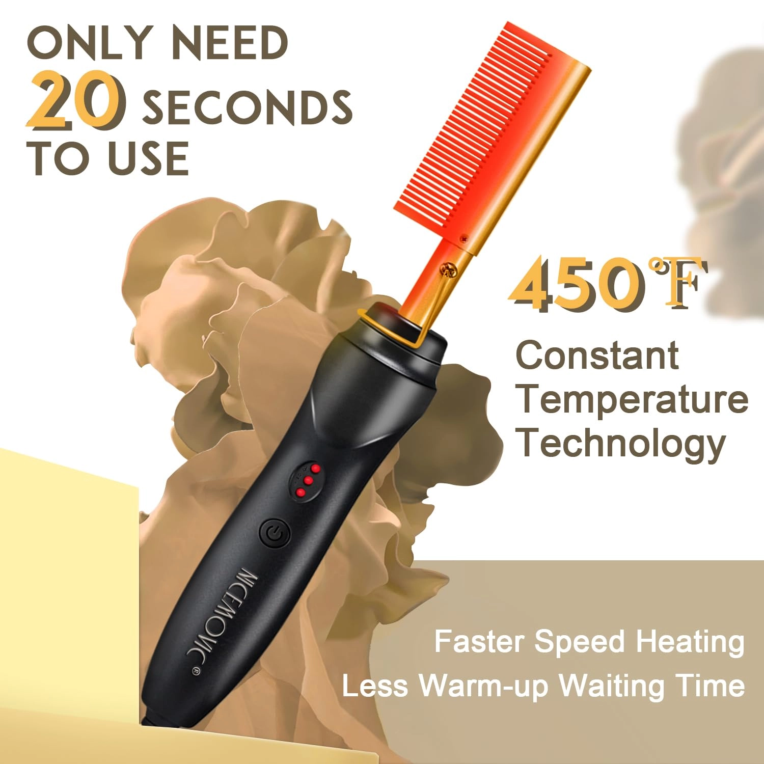 Hair Wax Stick + Electric Hot Comb + Slick Back Hair Brush + Rat Tail Combs + Braid Ponytail Maker + Salon Styling Clips