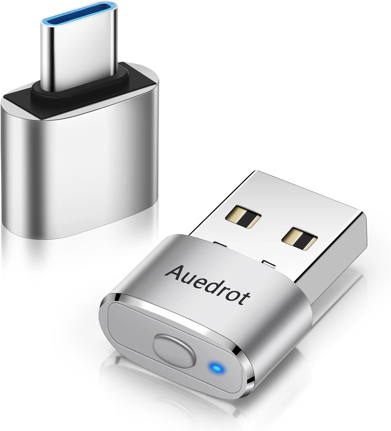 Mketnymy Mouse Jiggler - Metal USB Plug & Play 2 Jiggle Modes Silver