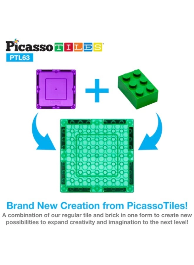 Brick Block Magnetic Building Block Set - 2 Character figures Construction 63pcs