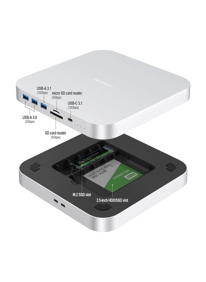 Mac Mini Dock - USB-C 10Gbps Dual SSD Enclosure