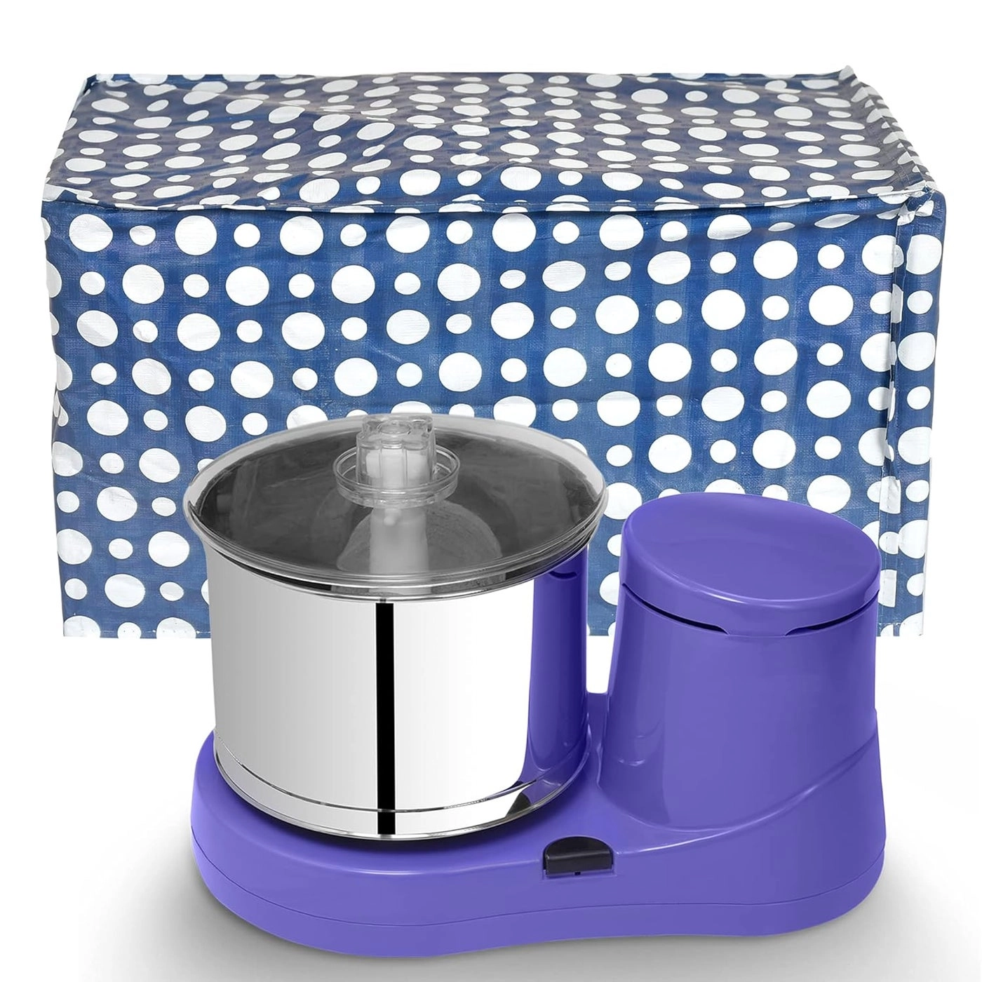 Mixer Grinder Cover - Dot Printed PVC Blue White