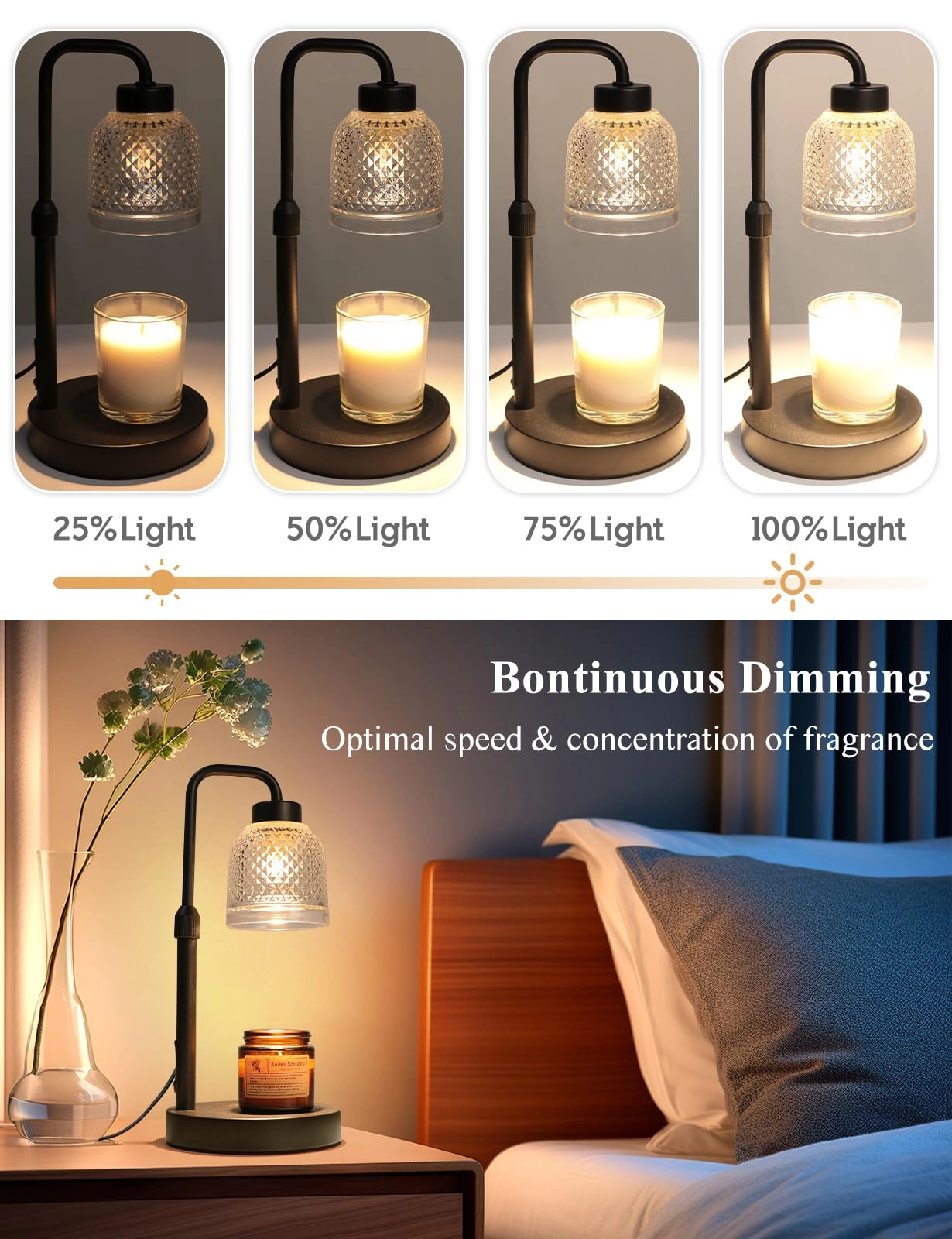 Candle Warmer Lamp - Timer Dimmable Adjustable