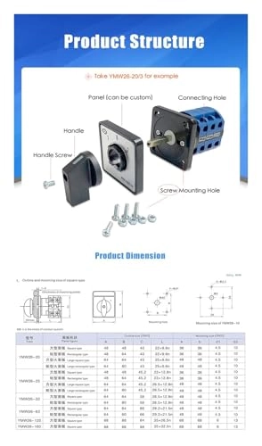 LW26-63/3 63A - Three-Section Rotary Cam Switch