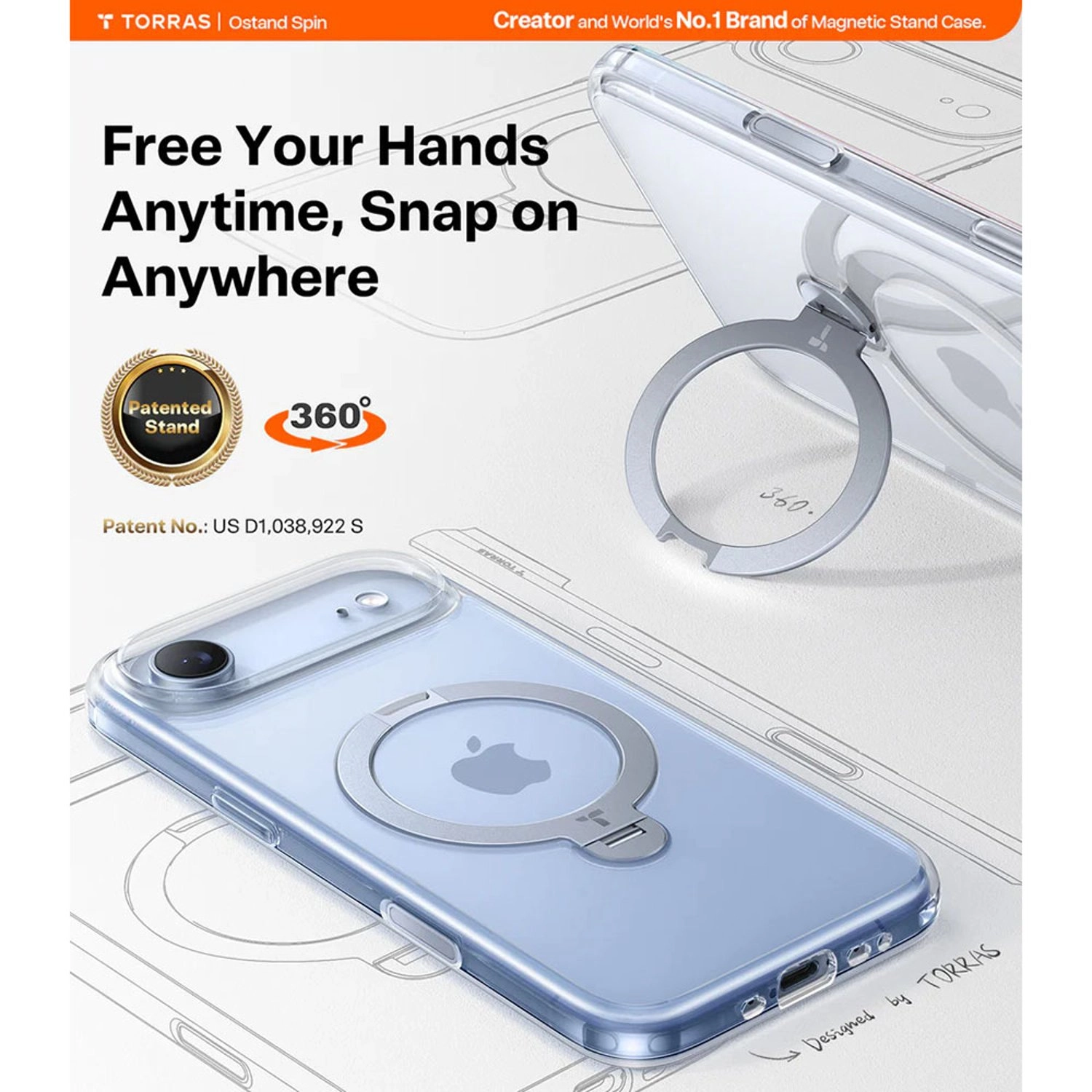 Ostand Spin Series Case with MagSafe for iPhone 17 Air