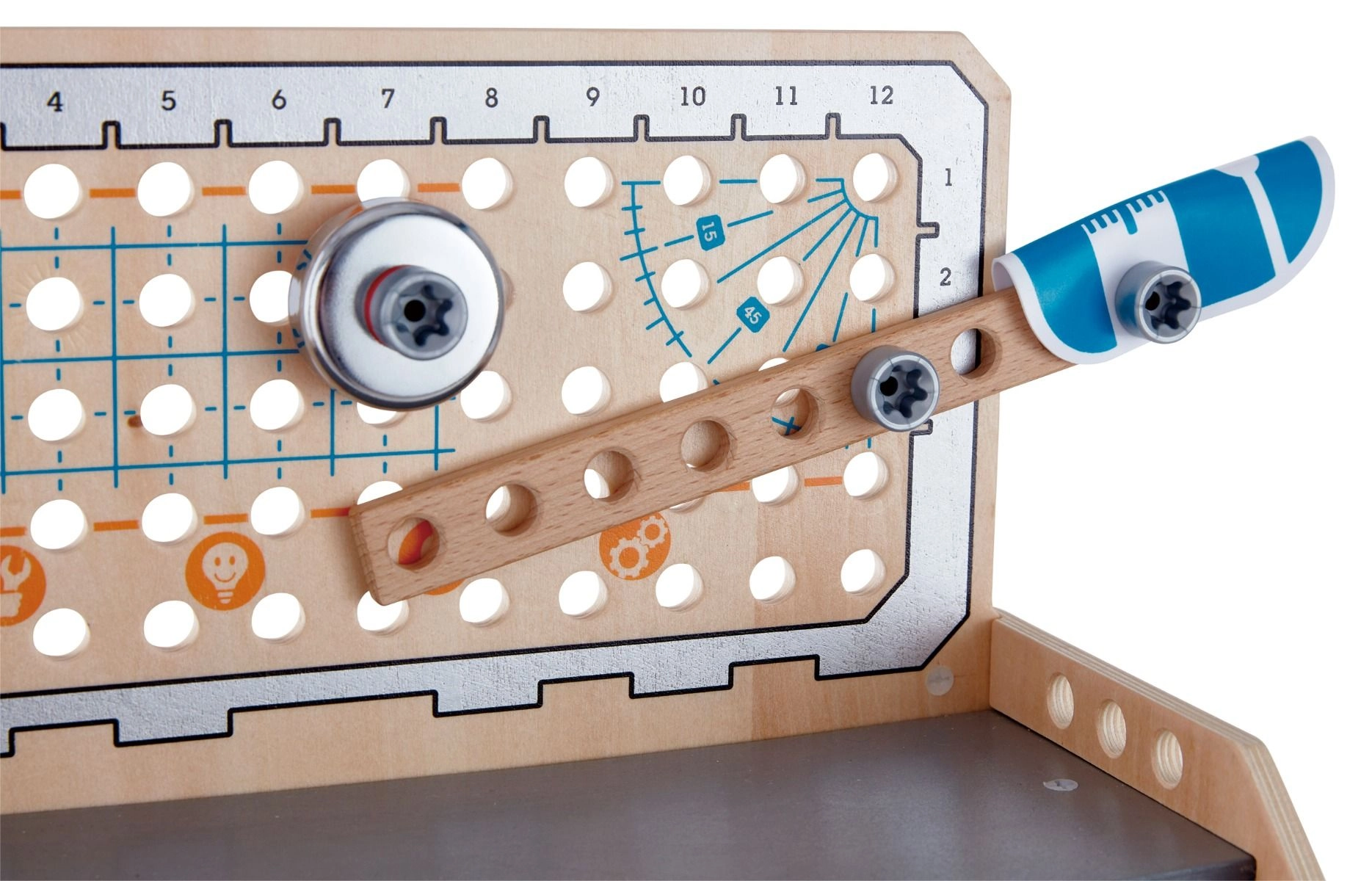 Junior Inventor Discovery Scientific Wooden Workbench - 4 + 58 pieces