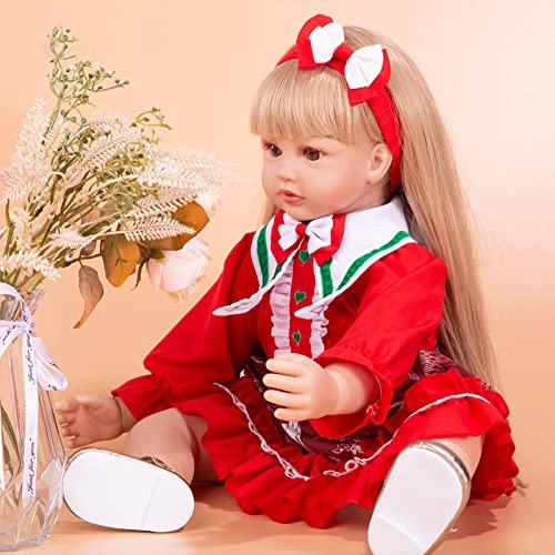 Reborn Baby Doll - 24 Inch Vinyl Cotton Body Pink Yarn Skirt Ages 3+