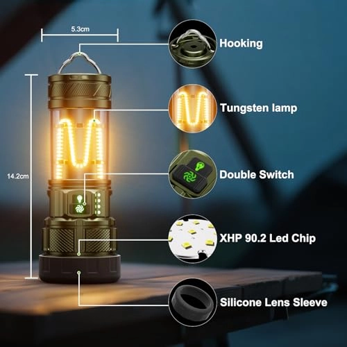 YM-A19-001 Flashlight - Green Aluminum Battery Powered