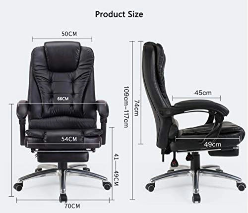 Desk Chair - PU Leather Brown High Back