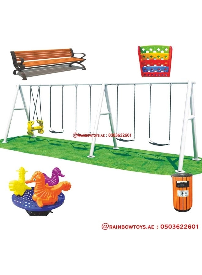 Multi Purpose Kids Outdoor Playing Equipments - 770x320x280cm 2+ Years