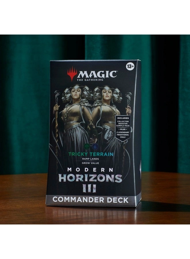 Modern Horizons 3 Commander Deck - Tricky Terrain - 100-Card + Collector Booster Sample Pack - 2-Card + Accessories