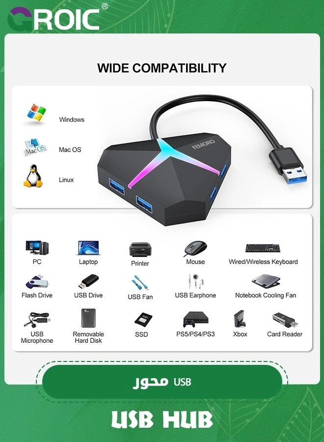 USB Hub - 4-Port 1xUSB3.0 3xUSB2.0