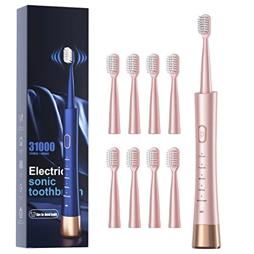 Sonic Electric Toothbrush - 8 Brush Heads USB Rechargeable