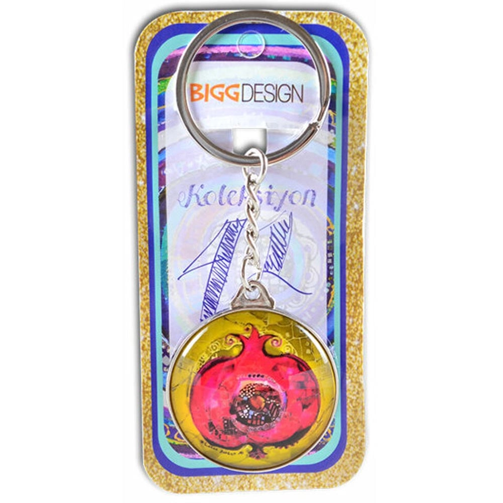 Pomegranate Figured Keychain - Stainless Steel 4 cm