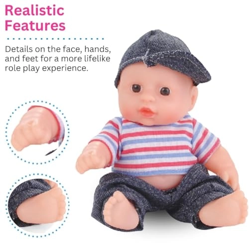 Baby Doll - Pack of 6 All Vinyl 8 Inches Tall Gift Bundle Ages 18+