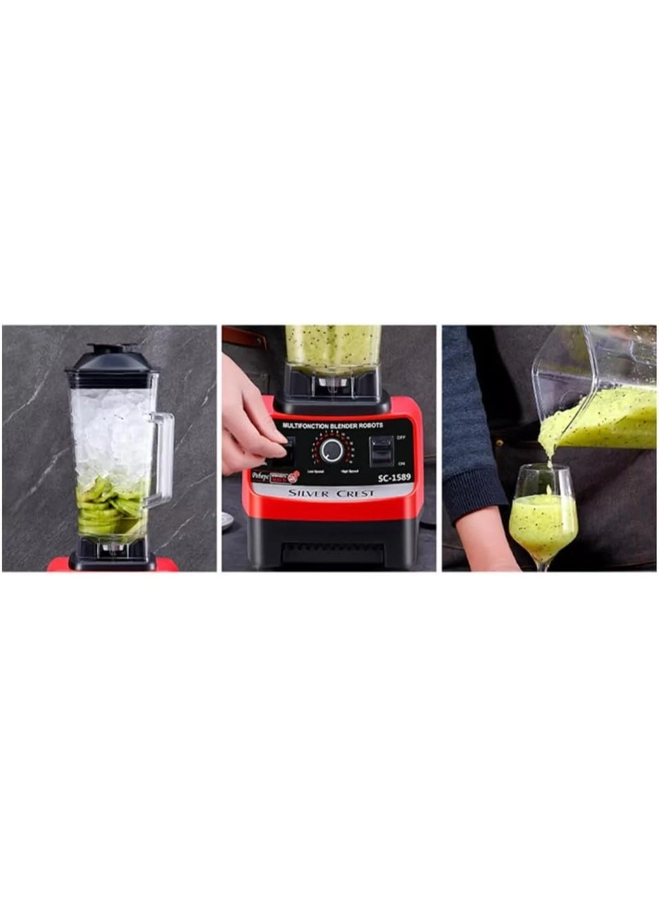 Heavy Duty Blender Mixer - BPA Free High Speed Ice Crusher
