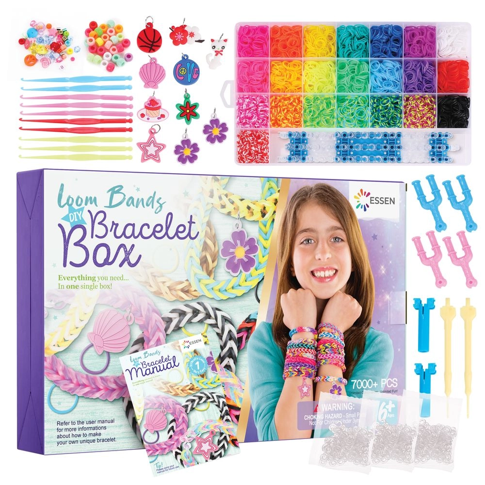ESSEN Loom Rubber Bands Bracelet Making DIY Craft Kit - 7000 pcs 22 different colored