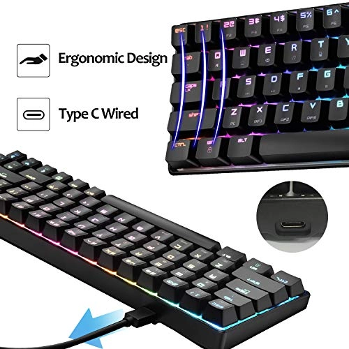 Mechanical Gaming Keyboard - 68 Keys Wired