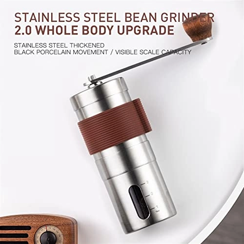 Portable Hand Crank Coffee Bean Grinder - Black Ceramic Grinding Core