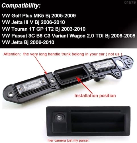 Boot Handle Reversing Camera - Night vision 1280 x 720 pixels