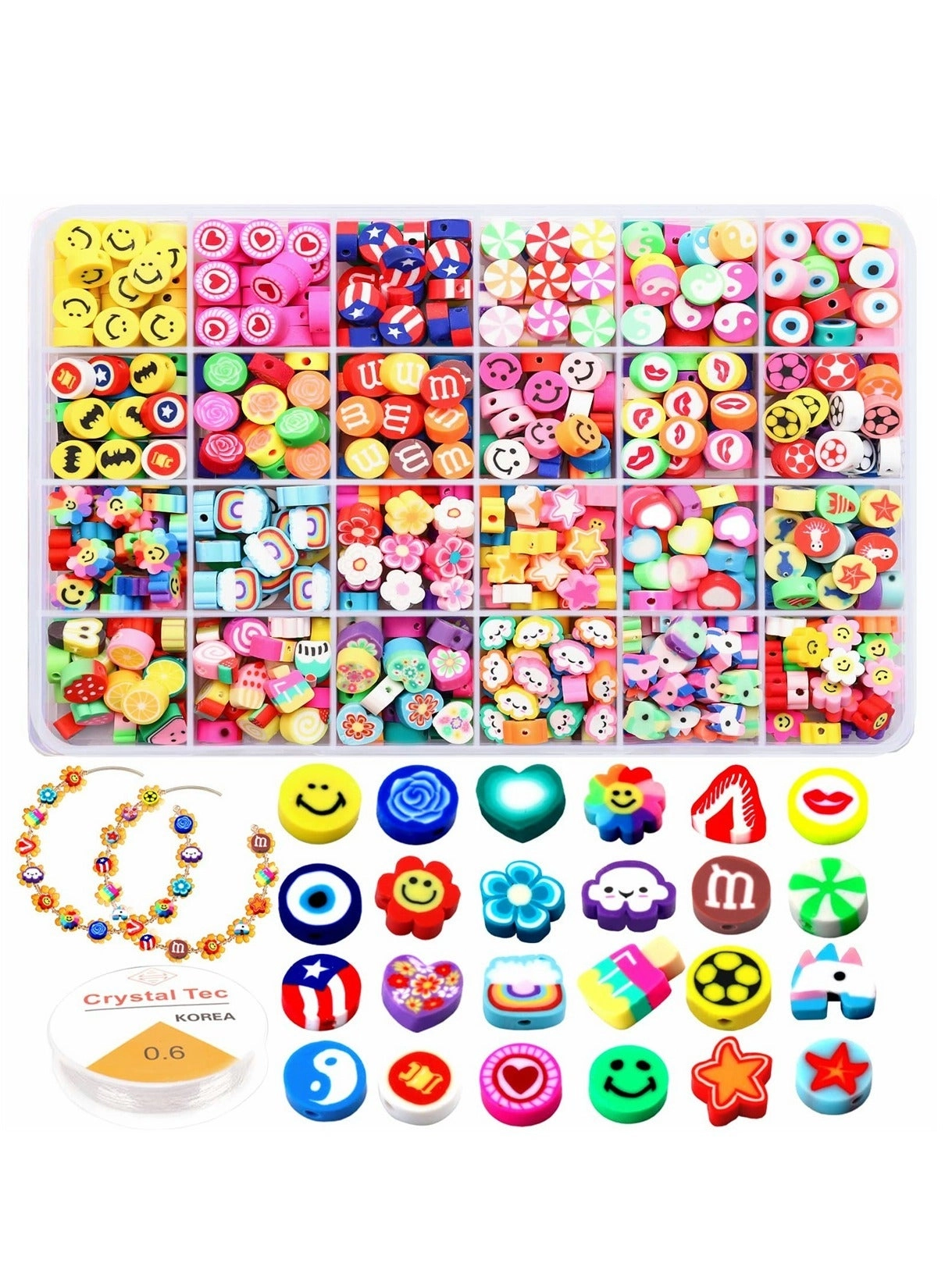SYOSI Polymer Clay Beads - 360 Pieces 24 Styles