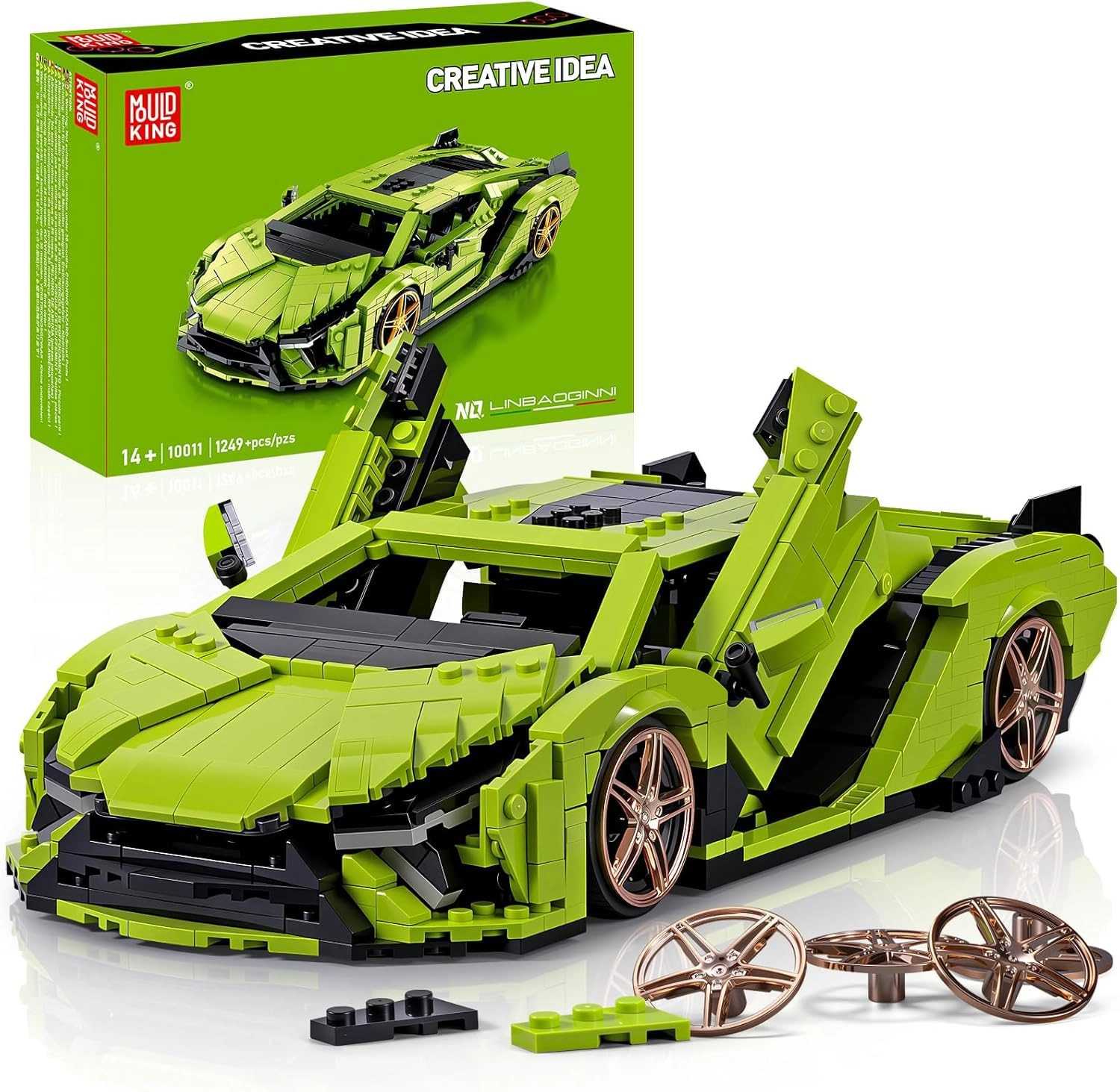 mould king Technik Sports Car (10011) - Green Sián FKP 37