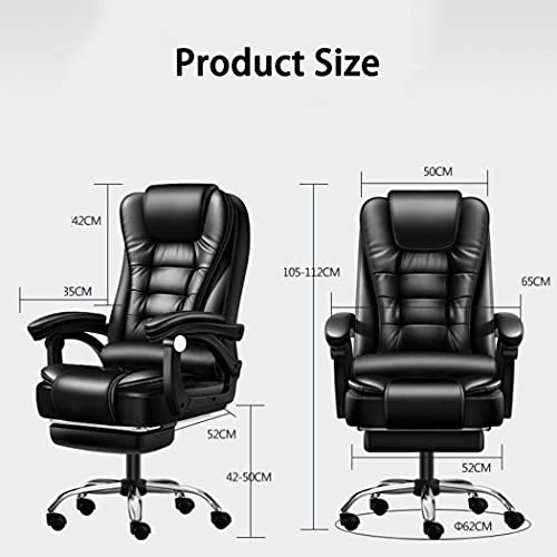 Desk Chair - PU Leather Brown High Back