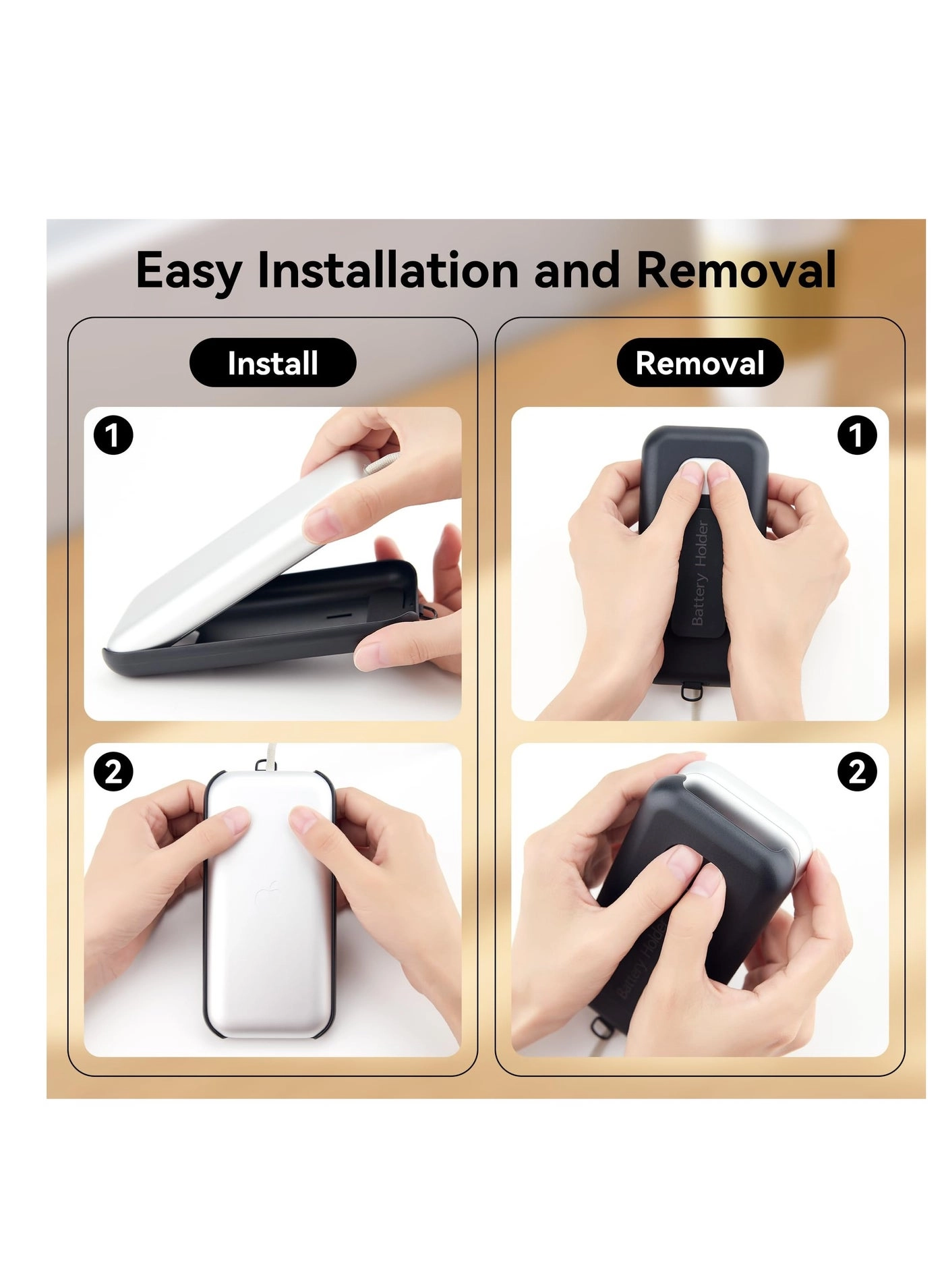 Battery Case - Portable Waterproof Belt Clip