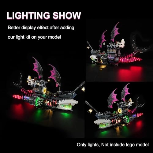 LED Lighting Kit for Lego DREAMZzz Nightmare Shark Ship 71469 - Compatible with Lego 71469 Classic Version