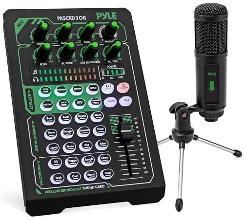 Pyle Sound Card - 2 channels + Condenser Microphone
