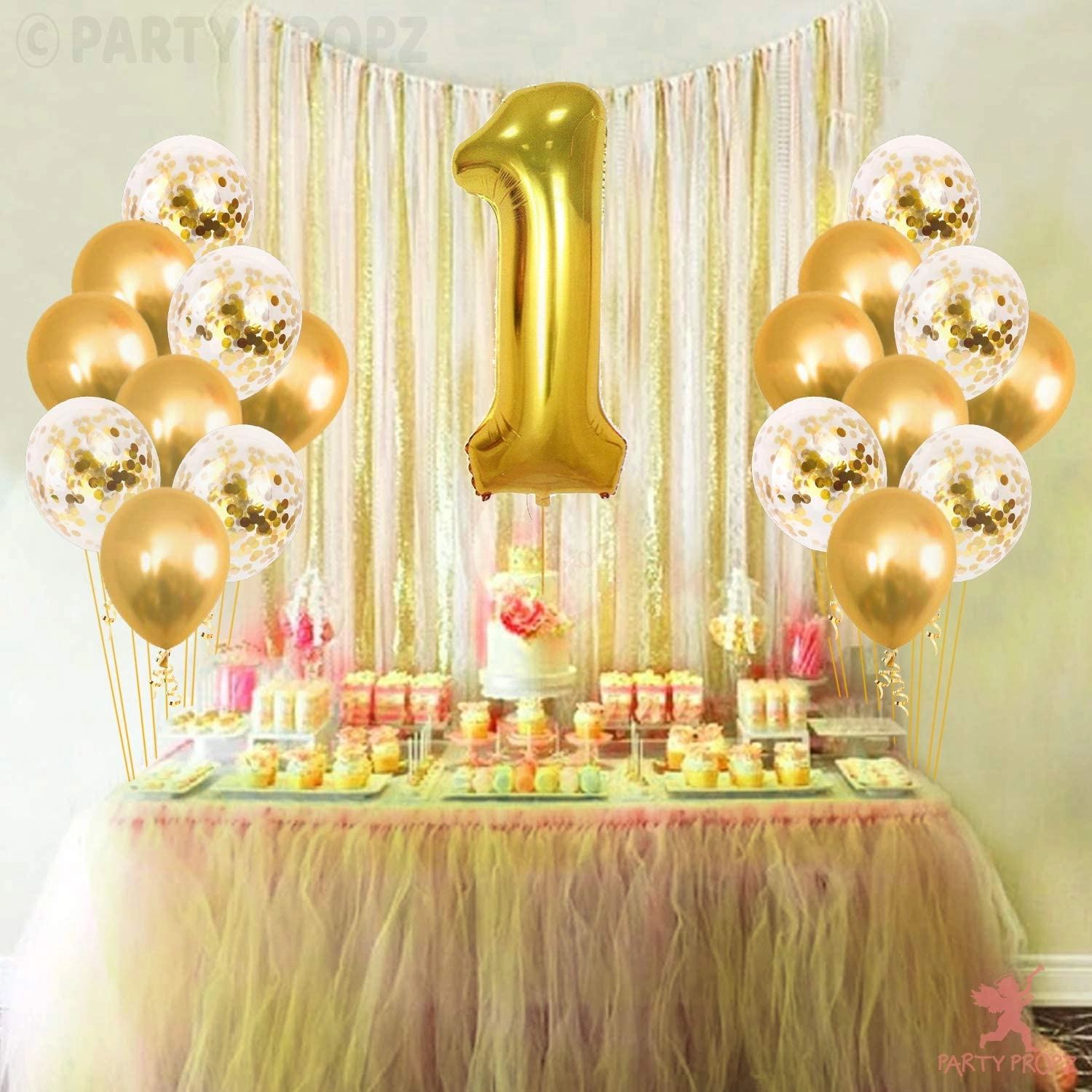 Latex & Confetti Balloons - 18 Pcs Birthday