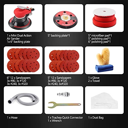 Random Orbital Sander - Pneumatic Palm 5" 6"