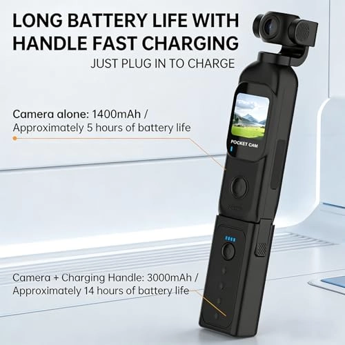 4K Vlogging Camera - 130° Rotating Lens