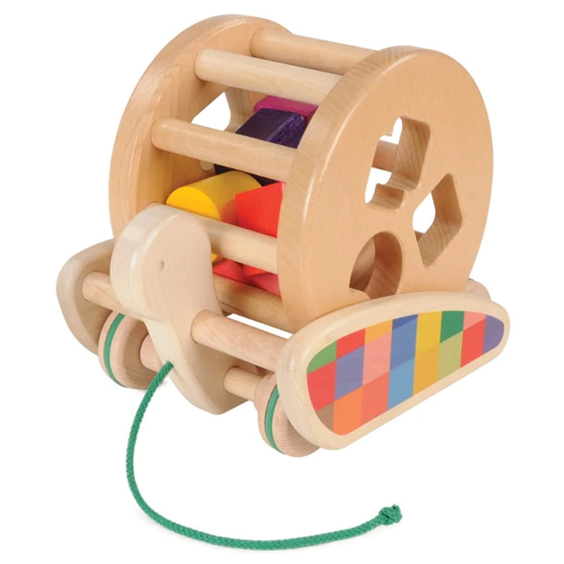 Snail Stroller Toy - wooden pull-along sorter