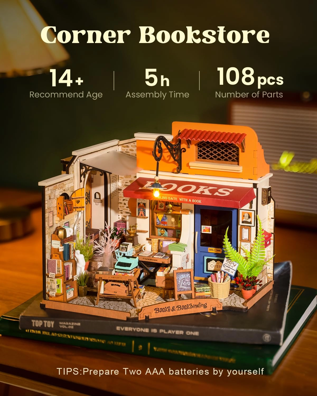 Miniature Dollhouse Bookstore - 1:24