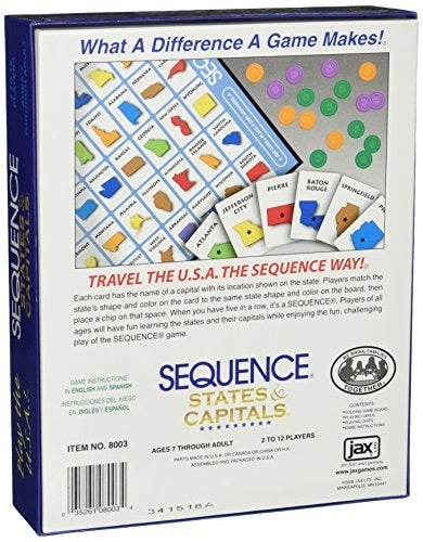 Jax Sequence States and Capitals - English & Arabic