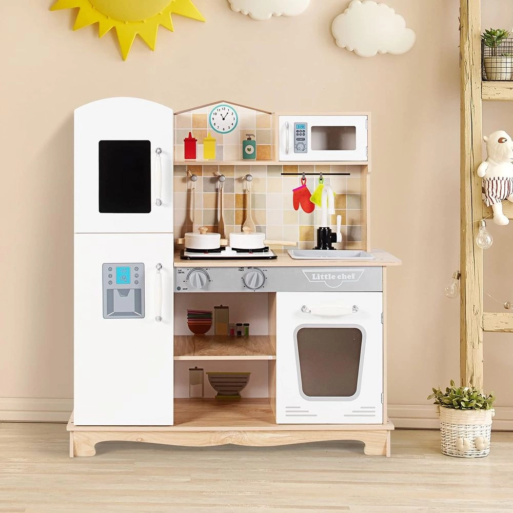 Kids Wooden Kitchen Pretend Playset (5551007-W08308)