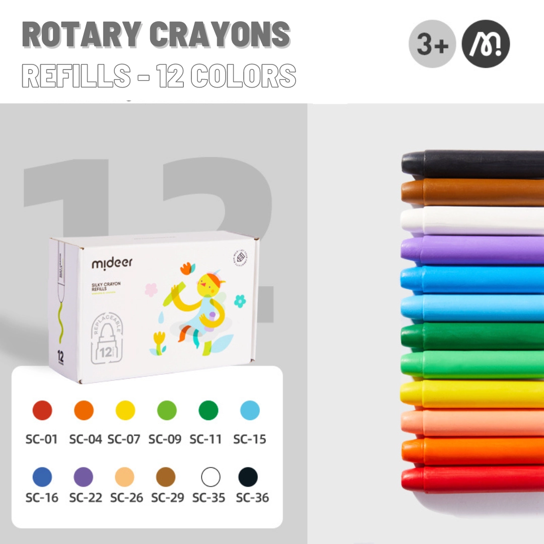 Rotary Crayon Refills - 12 Colors