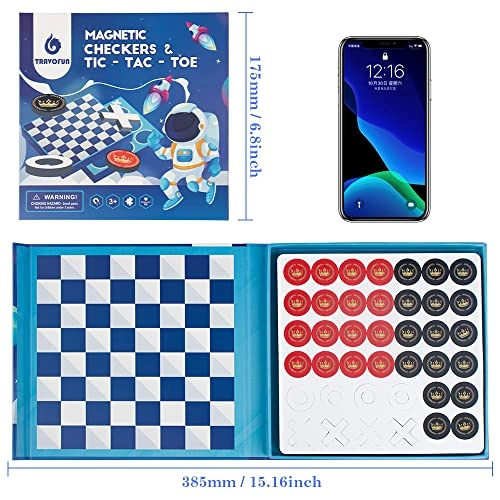 BSTSHIER - 2 in 1 Checkers&Tic-Tac-Toe
